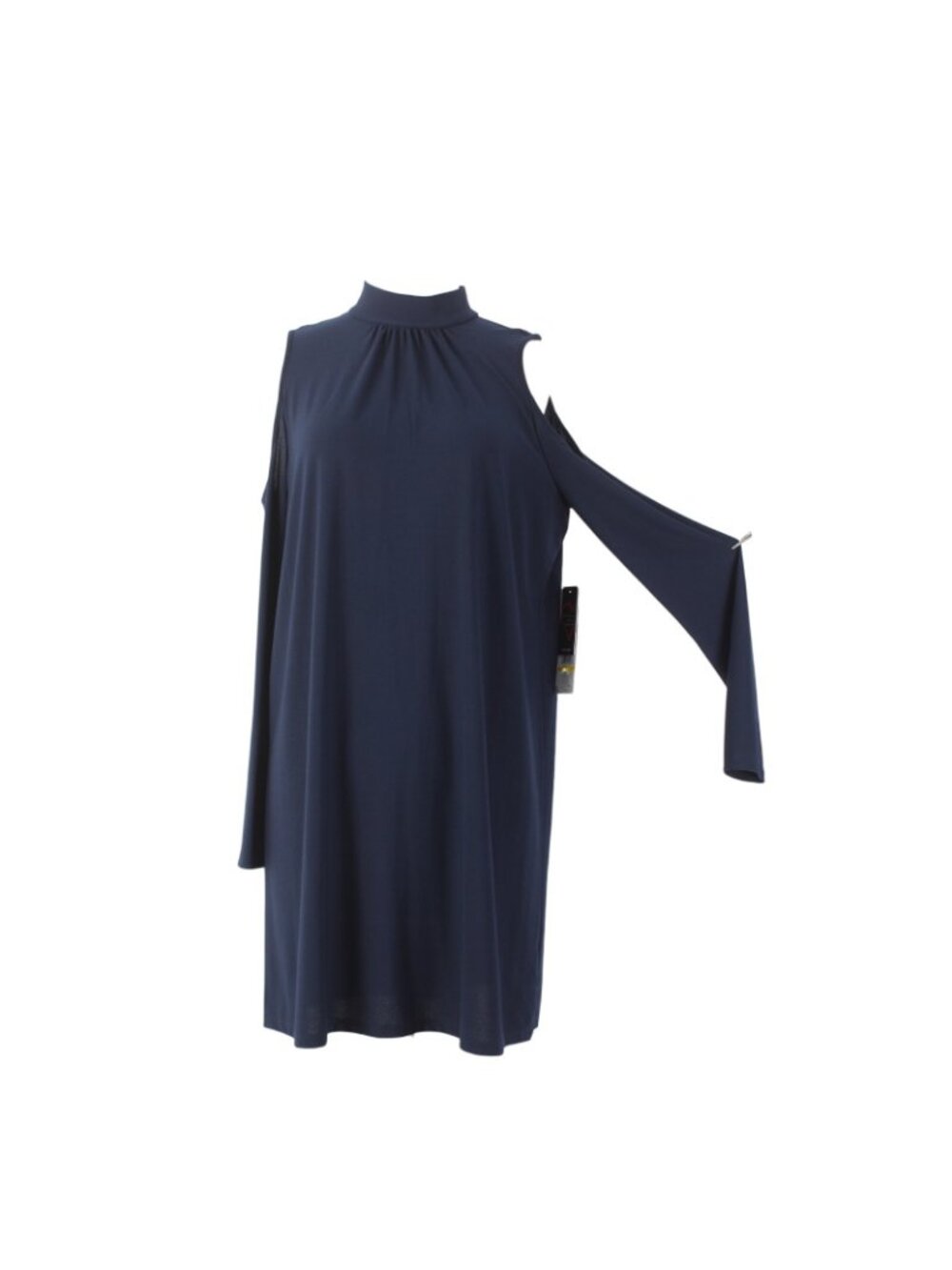 Kensie Dress NEW Sz M Navy Blue Cold Shoulder Turtleneck Poly Spandex Dress - Picture 2 of 12